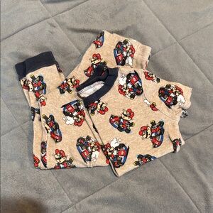 Nintendo Kids Pajama Set - Tan and Navy